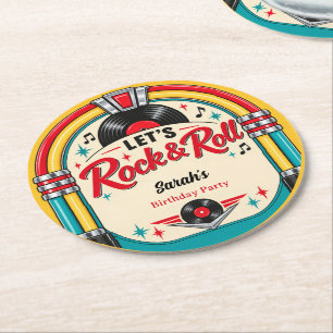 Papier sous-verre de fête d'anniversaire Retro Roc