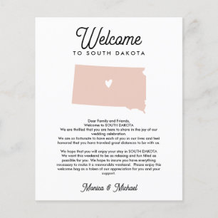 Papier SOUTH DAKOTA Bienvenue Lettre Itinéraire TOUTE COU