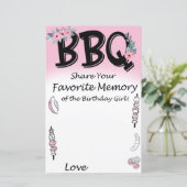 Papier Souvenir préféré de BBQ de la fêtarde (Debout devant)