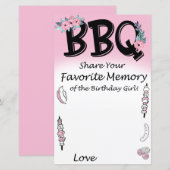 Papier Souvenir préféré de BBQ de la fêtarde (Devant / Derrière)