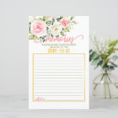 Papier Souvenirs de la mariée - Rose Floral & Or (Debout devant)