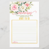 Papier Souvenirs de la mariée - Rose Floral & Or (Devant)