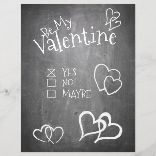 Papier Soyez ma Saint-Valentin sur un tableau noir (Devant)