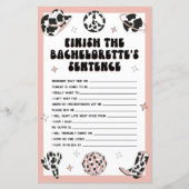 Papier Space Cowgirl Bachelorette Jeu Fin de phrase (Devant)