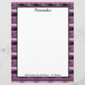 Papier Sparkle Chic Pink Black Glitter Stripe Personalize (Devant)