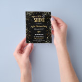 PAPIER Sparkle Shine Gold Black-kerstfeest Flyer (Hand)