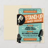 Papier Spectacle de comédie stand up rétro vintage grunge (Devant / Derrière)