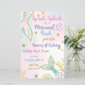 Papier Splish Splash Mermaid Bash Birthday Party (Debout devant)