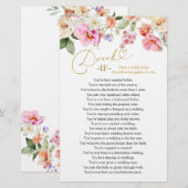 Papier Spring Floral Bridal Shower Drink If Game Cards (Devant / Derrière)