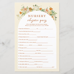 Papier Spring Flory Nursery Rhymes jeu de Baby shower Qui