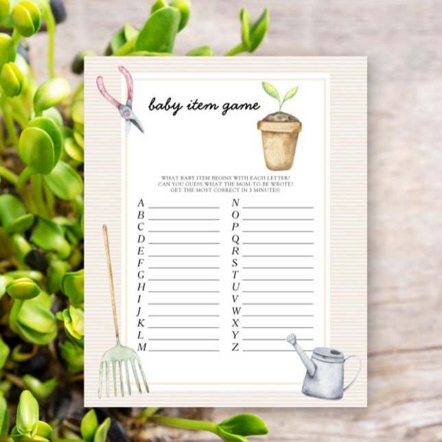 Papier Sprout Baby Item Jeu. Jeu baby shower (Créateur téléchargé)