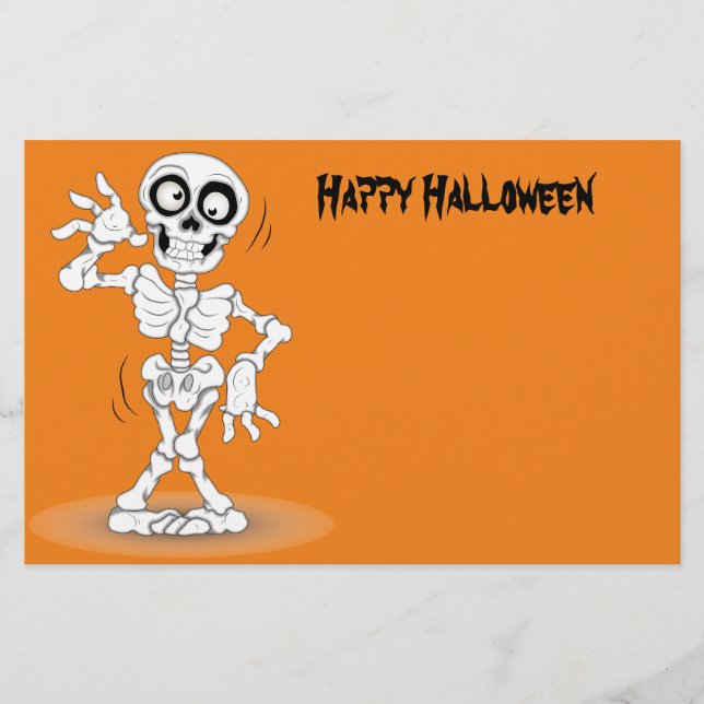 Papier Squelette d'Halloween Animé (Devant)