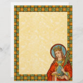 Papier St. Barbara de Nicomedia (JP 01) à 1 face (Devant / Derrière)