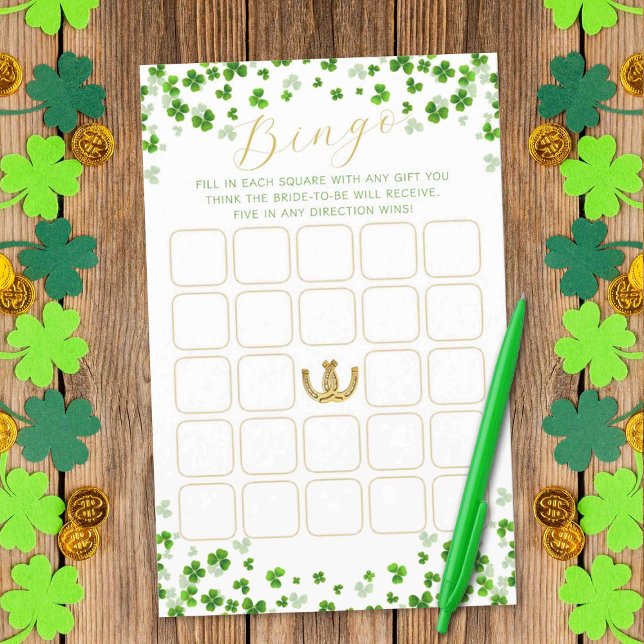 Papier St. Patrick's Day Fête des mariées Bingo Jeu (Créateur téléchargé)