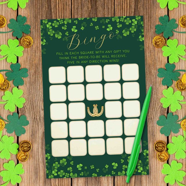 Papier St. Patrick's Day Fête des mariées Bingo Jeu (Créateur téléchargé)