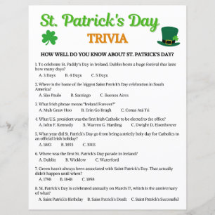Papier St. Patrick's Day Trivia Game