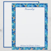 Papier Starfish Ocean Marine Life Blue Personnalisé (Devant / Derrière)