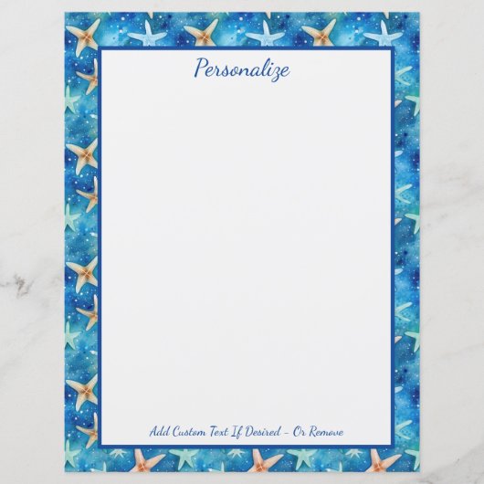 Papier Starfish Ocean Marine Life Blue Personnalisé (Devant)