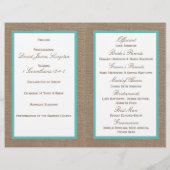 Papier Starfish Turquoise Burlap Beach Wedding Collection (Dos)