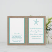 Papier Starfish Turquoise Burlap Beach Wedding Collection (Debout devant)