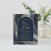Papier Starry Night Navy Gold Agate NUESTRA BODA Invitati (Debout devant)