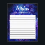 Papier Starry night stars galaxy Mariage Conseils<br><div class="desc">Aquarelle nuit étoilée ou galaxie peinture mariage cartes conseils avec lettrage à la main style calligraphie police. Tableau noir et bleu d'un ciel nocturne plein d'étoiles.</div>