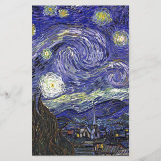 Papier Starry Night, Vincent Van Gogh.