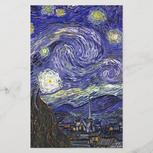 Papier Starry Night, Vincent Van Gogh. (Devant)