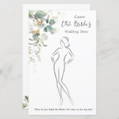 Papier Stat jeu de Baby Shower Eucalyptus Devine la Robe (Devant / Derrière)