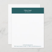 Papier Stationery Turquoise Professionnel Petites Entrepr (Devant / Derrière)