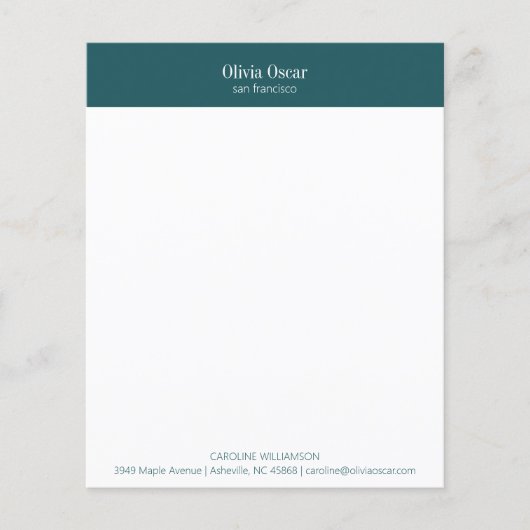 Papier Stationery Turquoise Professionnel Petites Entrepr (Devant)