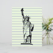 Papier Statue d'en-tête de lettre de liberté (Debout devant)