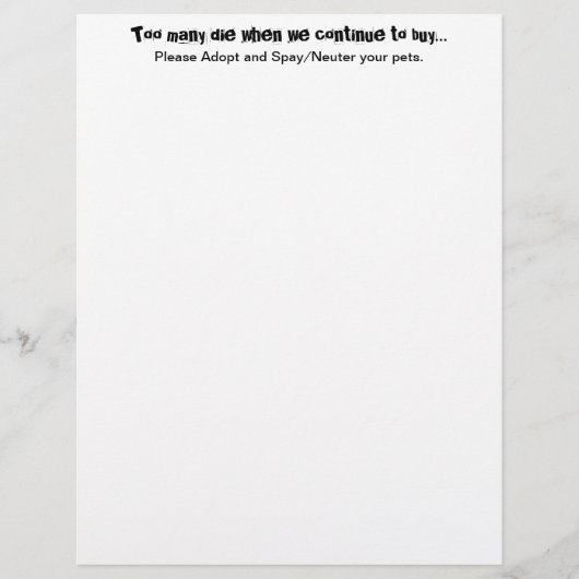 Papier Stérilisation Castration Adoption Animaux Citation (Devant)