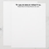 Papier Stérilisation Castration Adoption Animaux Citation (Devant / Derrière)