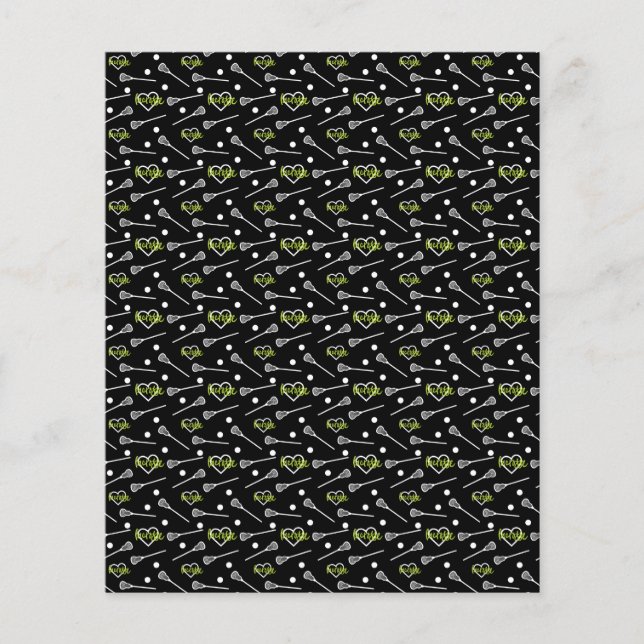 Papier Stick & Hearts Lime Green Black Lacrosse (Devant)