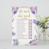 Papier Stock violet de la cuisine Il dit qu'elle dit (Debout devant)