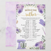 Papier Stock violet la cuisine elle préférerait jouer (Devant / Derrière)