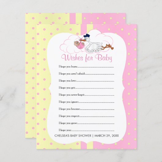 Papier Stork avec une petite fille douche - Wives (Devant / Derrière)