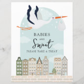 Papier Stork Boho Baby shower Les bébés sont des faveurs (Devant)