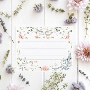 Papier Stork Fleur sauvage Ruban Mots de sagesse Conseil