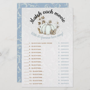 Papier Storybook Gold White Citrouille Match de mariée je