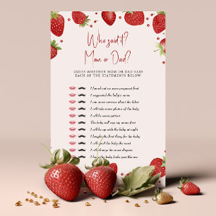Papier Strawberries Jeu Qui L'A Dit? Maman ou papa ?