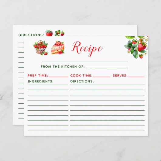 Papier Strawberry Cake Recipe (Devant / Derrière)