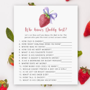 Papier Strawberry - Qui connaît le mieux Papa jeu