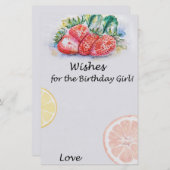 Papier Strawberry Wives pour le jeu de fille d'anniversai (Devant / Derrière)