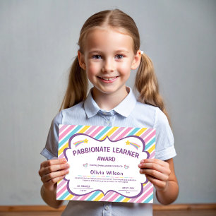 Papier Stripes Editable Fundy Clasroom Award