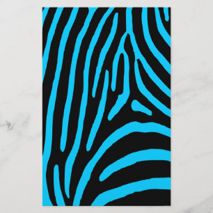 Papier Stripes Zebra Noir et Aqua