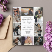 Papier style 8 photos collage faire-part de mariage moder