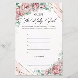 Papier Style boho blush floral or Guess The Baby Food