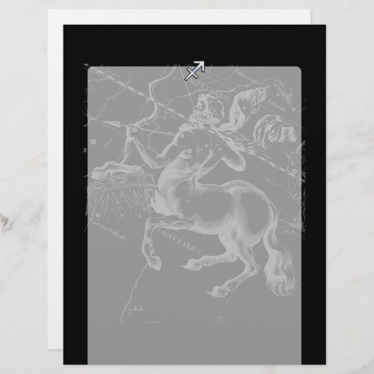 Papier Style Chrome Sagittarius Zodiac Connexion Hevelius (Devant / Derrière)